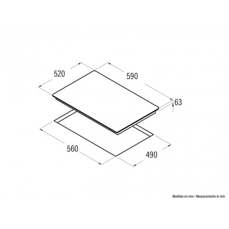 Placa inducción Cata IB6030BK negro 3 fuegos