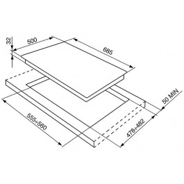 Placa Smeg SR975NGH 70cm negro 68x50cm