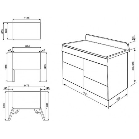 Cocina gas Smeg TR4110P1 crema 3 hornos 110x60cm clase A