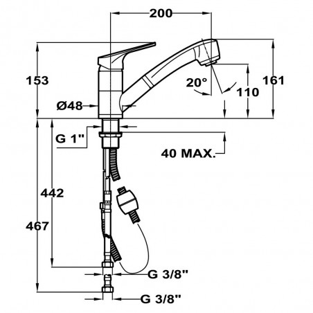 Grifo Teka MTP978 Ref. 469780200 Cromo