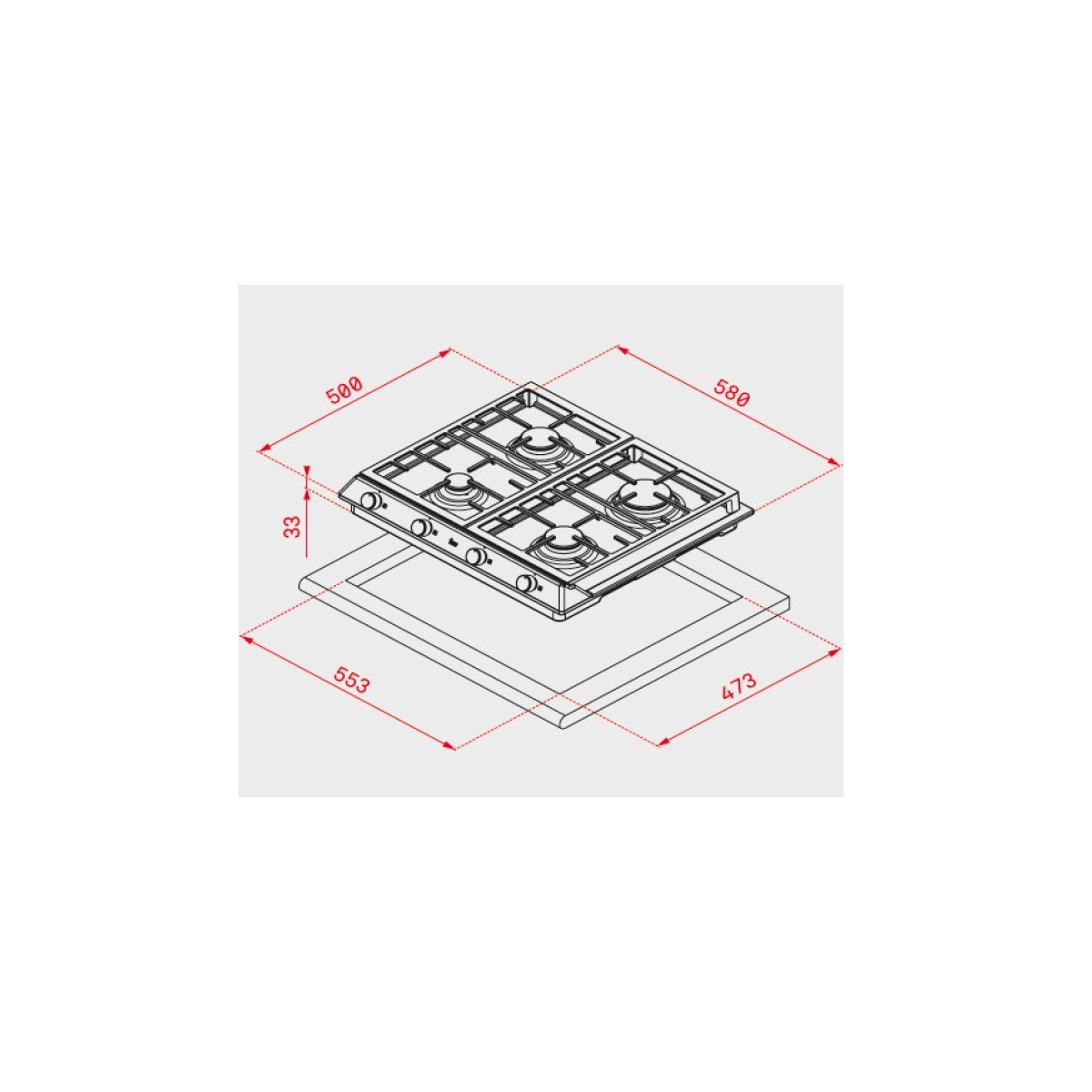 215,38 € - Placa Teka EX 601 4G AI AL Nat De 60cm