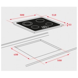 Placa Vitrocerámica Teka TZ 6415 biselado de 60cm