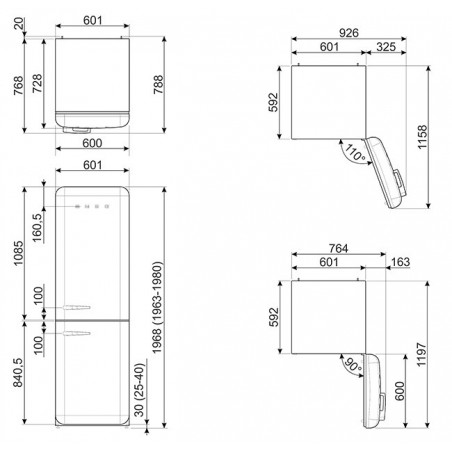 SMEG FAB32RCR3 Crema Dcha