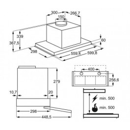 Campana Aeg Dpe4641m inox 60cm