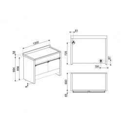 Cocina Smeg A4-81 Gas 120cm Inox Natural 2 hornos