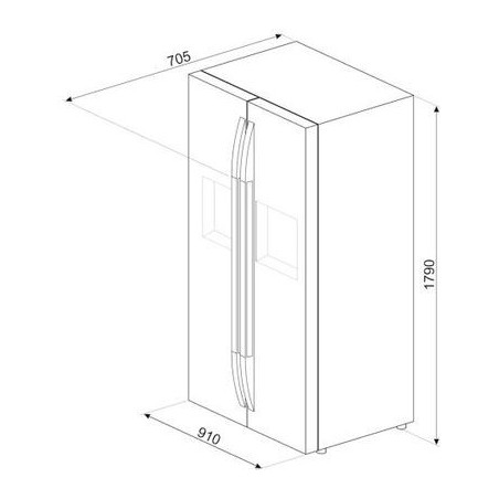 Frigorífico Side by Side Smeg SBS63XDF 179cm NoFrost Clase F