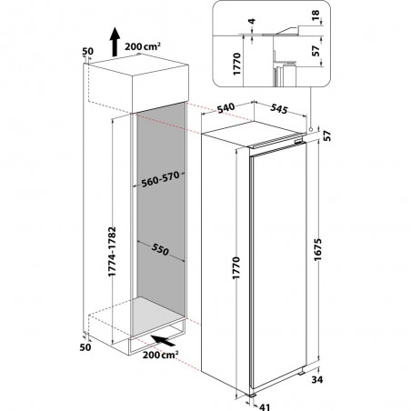 Frigorífico Integrable Whirlpool ARG180701 177cm Clase F