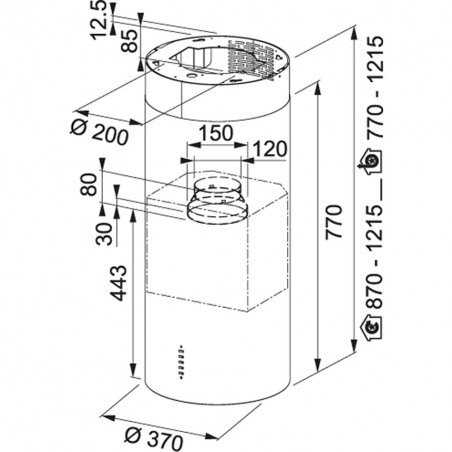 Campana FRANKE 3350588180 TUBE PLUS FTU PLUS 3707 I BK