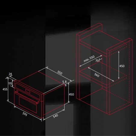 Horno Nodor MO4800CU de 55cm Negro