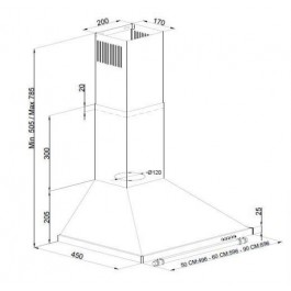 Campana de Pared Infiniton CMPPRU61 60cm Piramidal Rustica