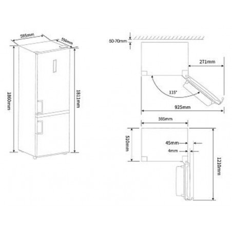 Frigorifico Combi Hisense RB390N4BW2 de 186cm No Frost