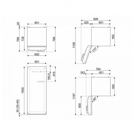 Frigorifico 1puerta Smeg FAB28LPK5