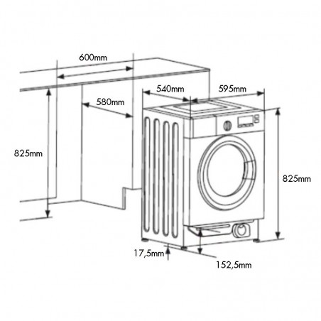 Lavadora integrable Fagor 3FE8414IT de 8kg 1400rpm