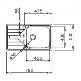 Fregadero Teka Universe UNIVERSE 60 T-XP 1½B 1E inox 60cm
