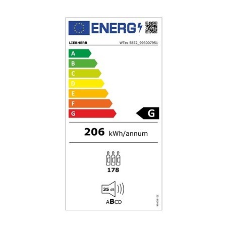Vinoteca Liebherr WTes 5872 Clase G Vinidor 192cm