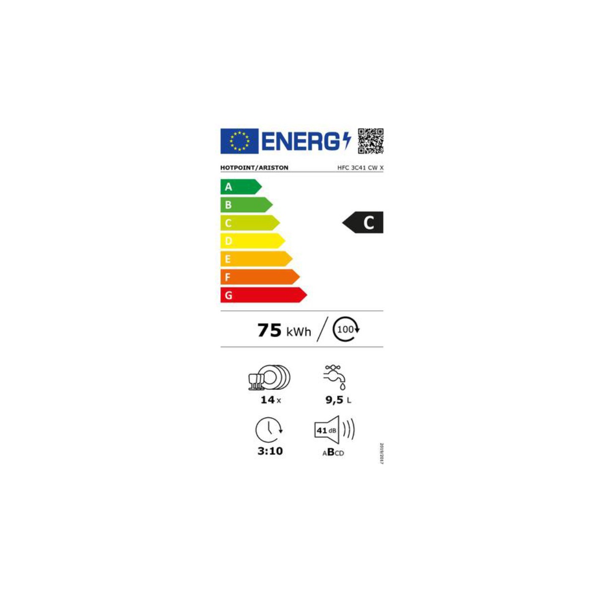 653,40 € - Lavavajillas Inox Hotpoint HFC 3C41 CW X De 60cm