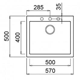 Fregadero encastrado de granito Teka FORSQUARE 50.40 TG 60cm