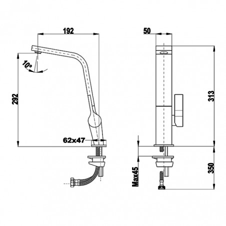 Grifo de cocina monomando Teka ICC 915 Titanium