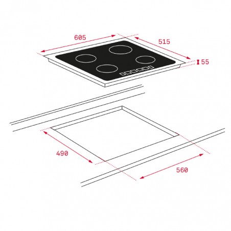 Placa de inducción Teka IKNOB IT 6350 Marco 60cm