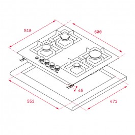 Placa de gas Teka EFX 60.1 4G AI AL DR 60cm