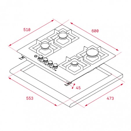 Placa de gas Teka EFX 60.1 4G AI AL DR 60cm