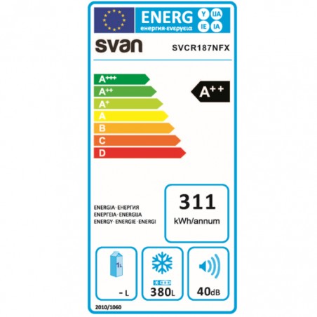 Congelador vertical Svan SVCR187NFX A++