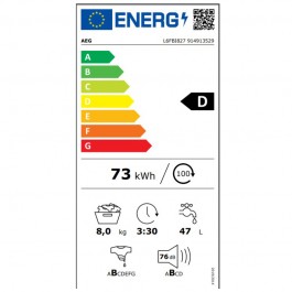 Lavadora Aeg L6FBI827 8Kg 1200rpm Clase D