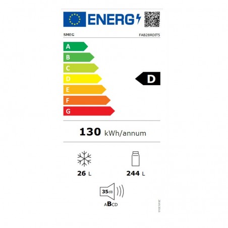 Frigorífico Smeg FAB28RDIT5 153cm Estático Clase D