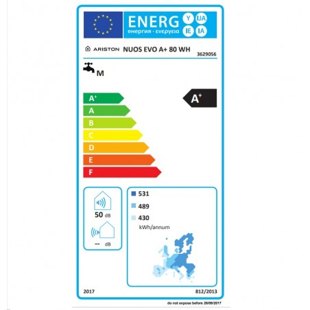 Bomba de Calor Ariston 3629056 Nuos Evo Clase A+ 80 WH