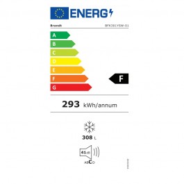 Congelador Brandt BFK301YSW 112cm Clase F 398L