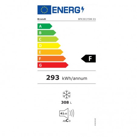 Congelador Brandt BFK301YSW 112cm Clase F 398L
