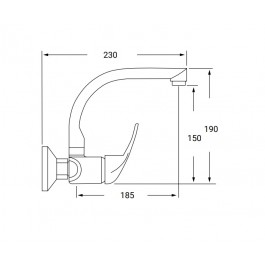 Grifo Monomando de Pared Nova NOR17 para Fregaderos