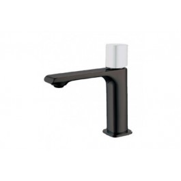 Comprar Grifo Lavabo Nova LYR01NEBL Monomando LYRA Negro Maneta Blanca Oferta Outlet