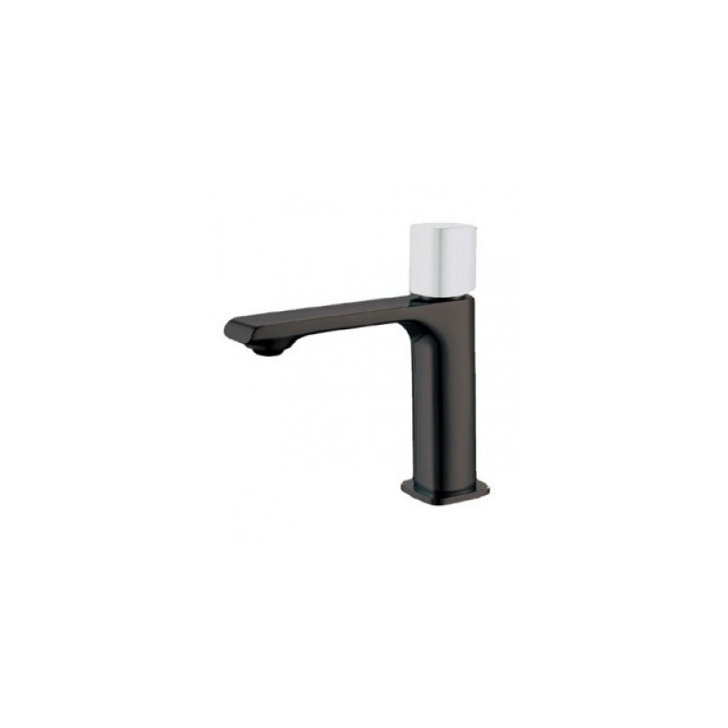 Grifo Lavabo Nova LYR01NEBL Monomando LYRA Negro Maneta Blanca