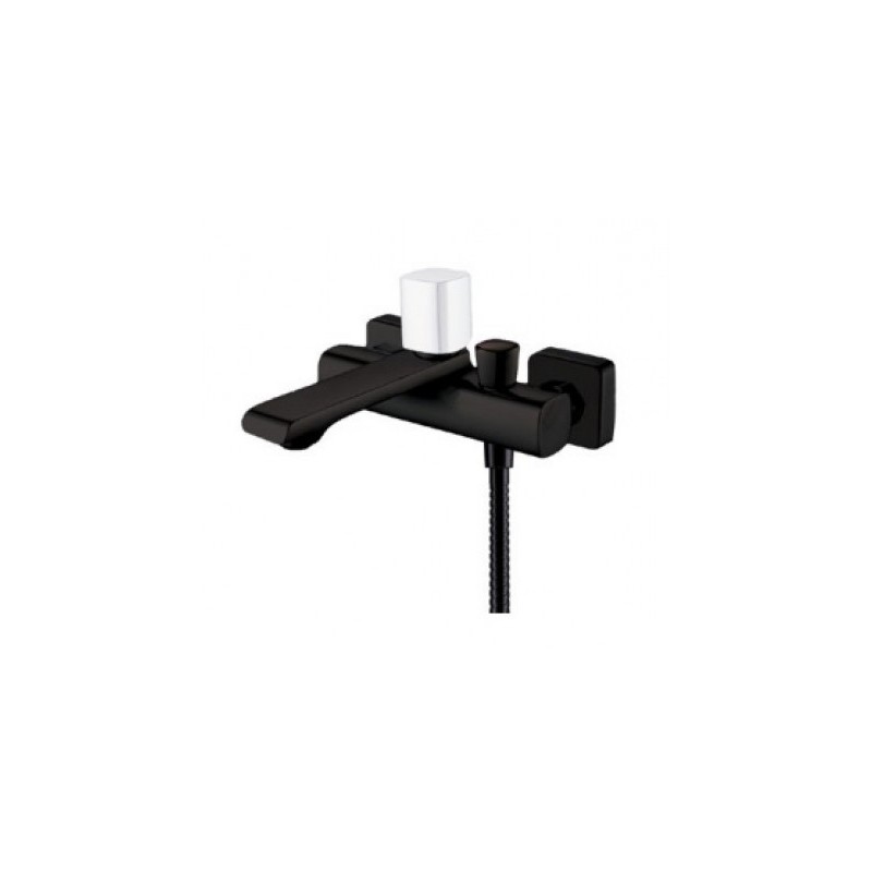 Grifo Baño/Ducha Nova LYR03NEBL Monomando LYRA Negro Maneta Blanca