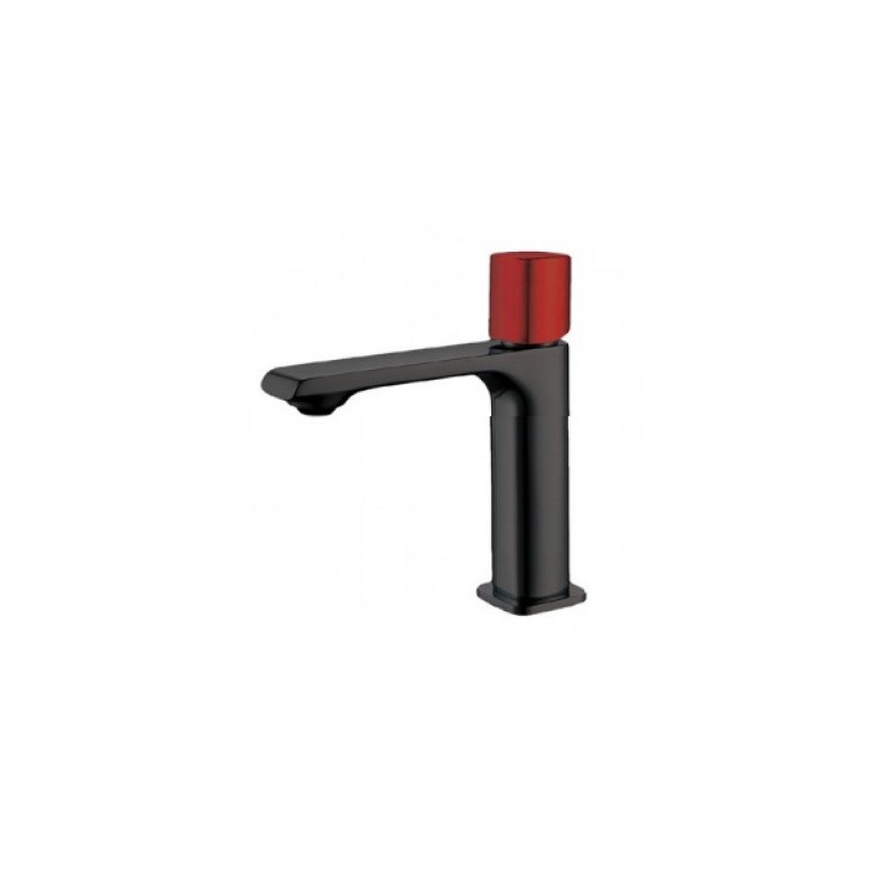 Grifo Lavabo Nova LYR01NERO Monomando LYRA Negro Maneta Roja