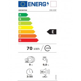 Lavavajillas Infiniton DIW43SP 45cm Clase E