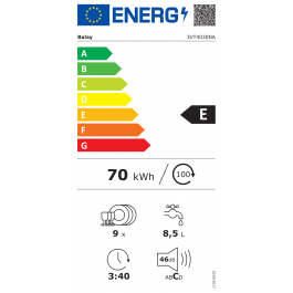 Lavavajillas Integrable Balay 3VT4030NA de 45cm 9 Servicios