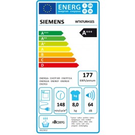 Secadora Siemens WT47URH1ES de 8kg Bomba de Calor