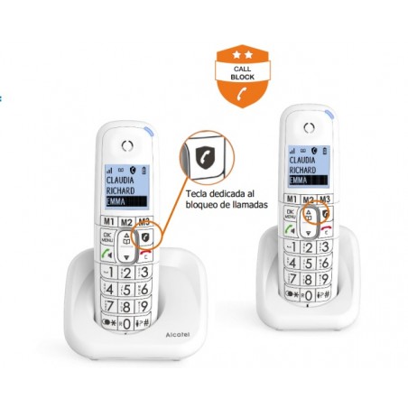 Duo de Teléfonos Fijos Alcatel XL785 Inalámbricos Blancos