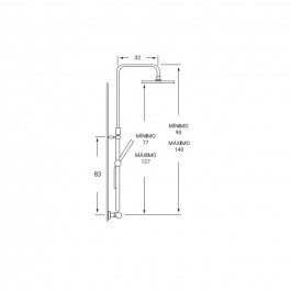 Col. Termostática Extensible Bañera Nova TALIA Rociador 25 cms