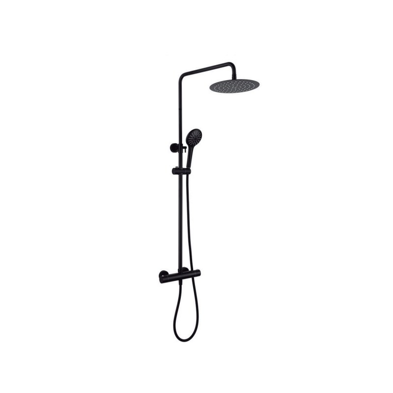 Columna Termostática Extensible Nova TALIA Rociador 25 cms Negro