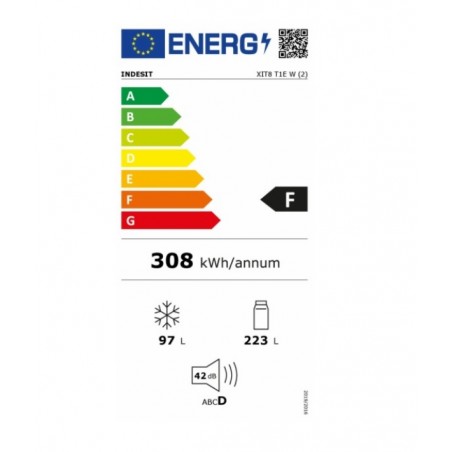 Frigorífico Combi Indesit XIT8T1EW 189cm NoFrost Clase F