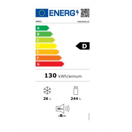 Frigorífico 1puerta Smeg FAB28RDUJ5 60cm Clase D