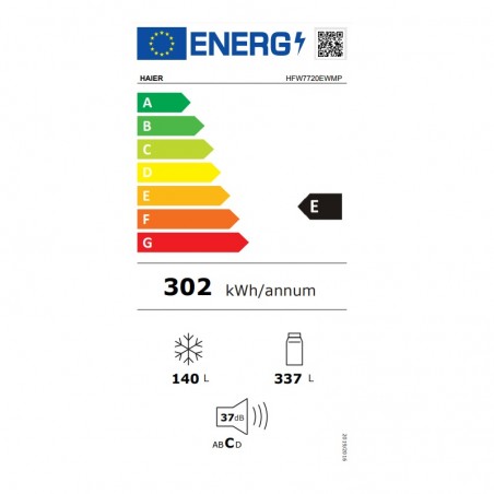 Frigorífico Americano Haier 34004873 HFW7720EWMP 206cm NoFrost Clase E