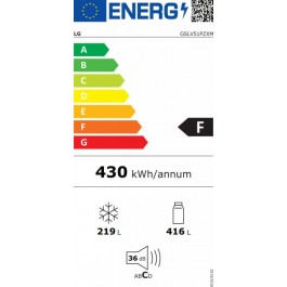 Frigorífico Americano LG GSLV51PZXM de 179cm Smart Inverter Clase F