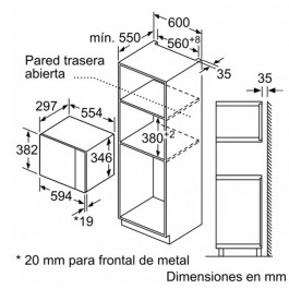 Microondas Integrable Balay 3CG5172B0 de Grill 20L