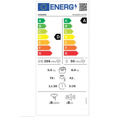 Lavadora Hisense WDQE8014EVJM 8KG 1400rpm
