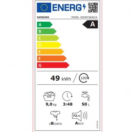 Lavadora Samsung WW90T684DLNS3 9Kg 1400rpm