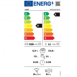 Lavasecadora Haier HWD100B14979S 10kg 1400rpm